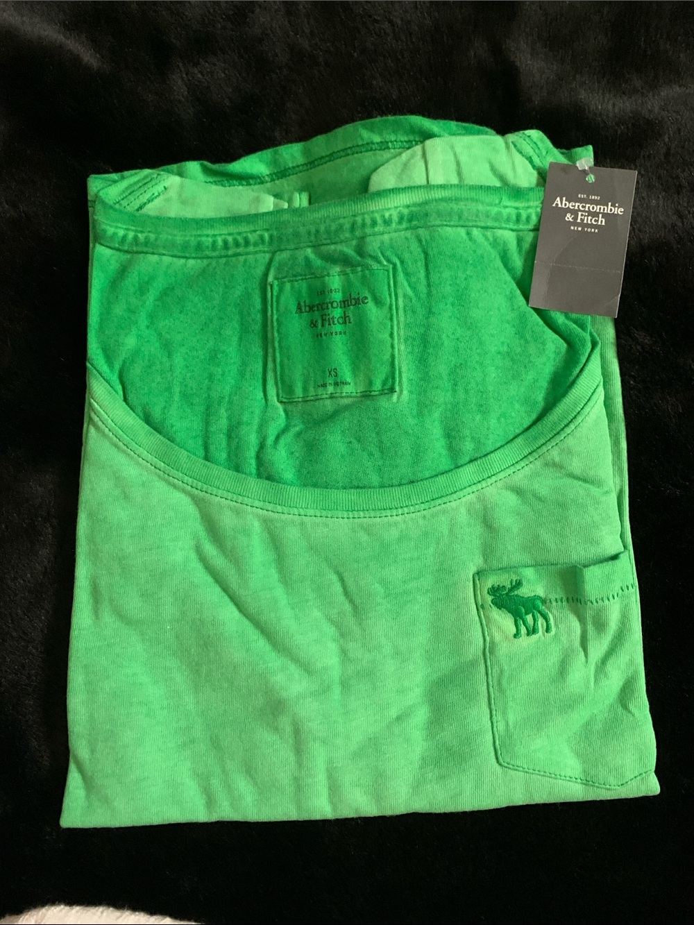 Abercrombie & Fitch Bright Green Pocket Tee